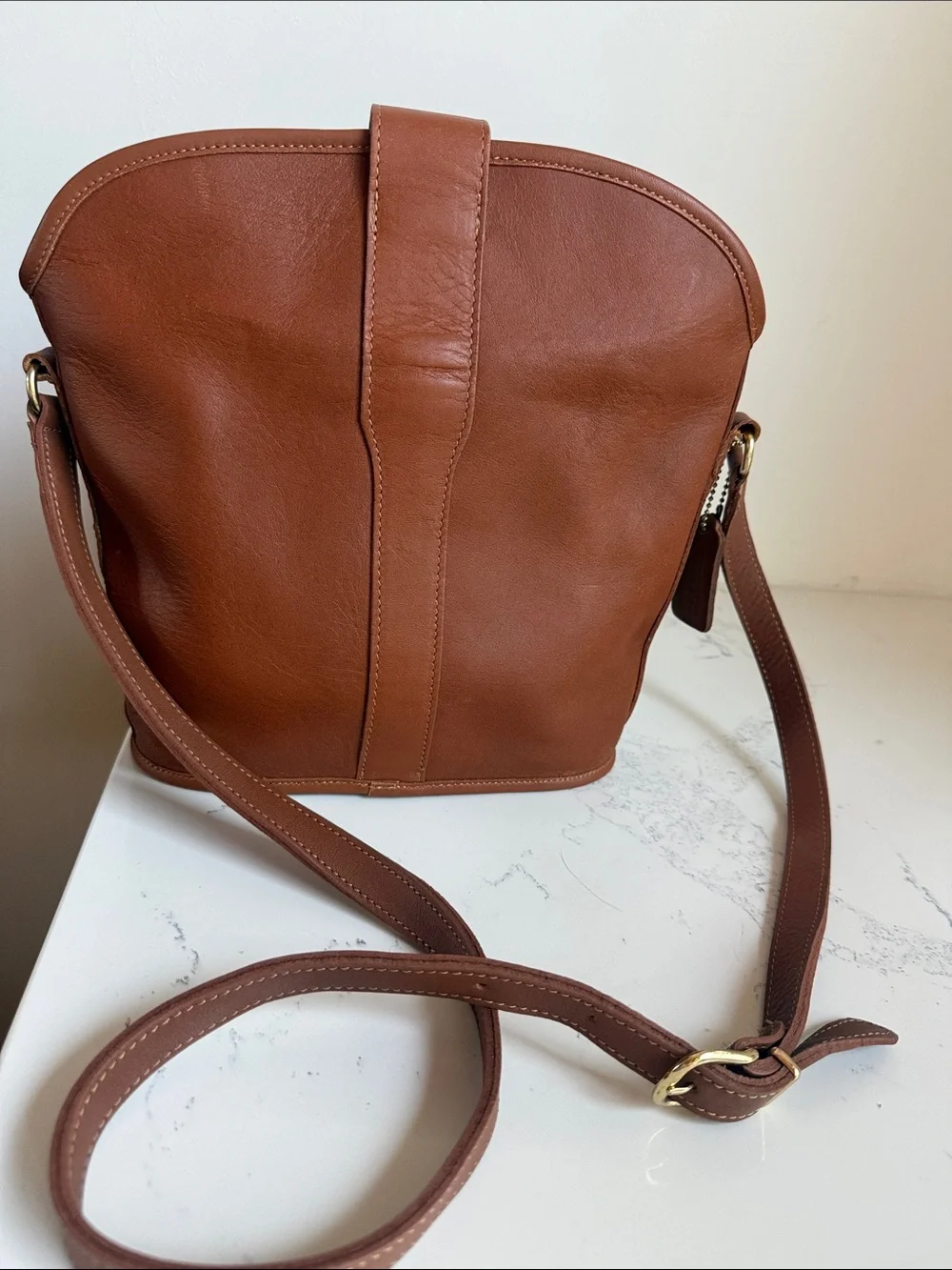 Vintage Coach Nottingham Brown Leather Binocular Crossbody Bag
